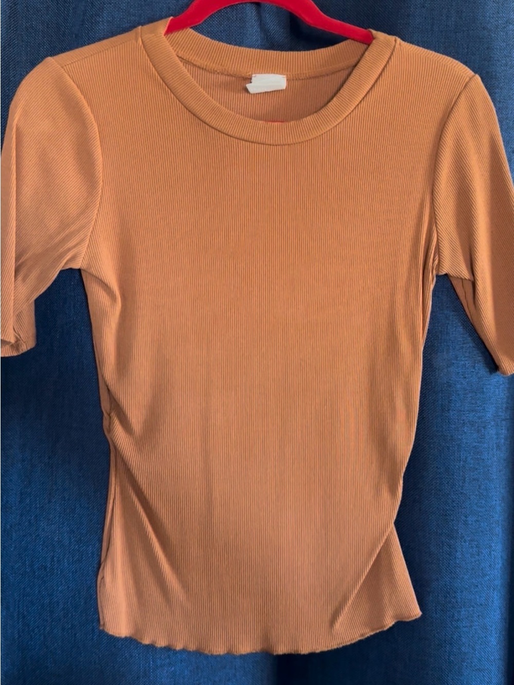 By Together Ribbed Short-Sleeve Tee - Terracotta